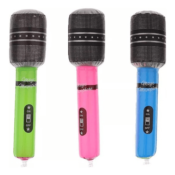Pack 3 Micrófonos Inflables Dormitorio Para Niños Juguete  1