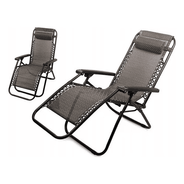 Silla Plegable Reposera Portatil Camping  Color Negro/marron 2