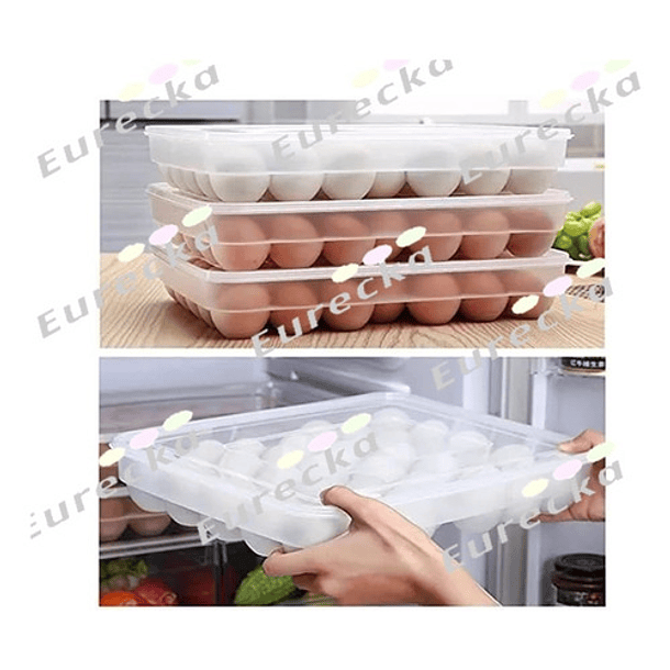  Caja de almacenamiento para huevos, huevera, plástico, color  blanco : Hogar y Cocina