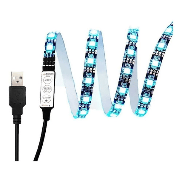 Cinta Rgb 5050 5mt Tira Led Usb Para Tv, Pc+ Control Remoto Color De La Luz Todos 3