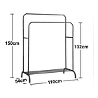 Perchero Organizador De Ropa Doble Color Blanco De Metal 3