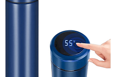 Termo De Agua Caliente Inteligente Azul Vaso Mug Termico Sensor Digital Tactil 500ml Botella Termica Medidor Temperatura Bebida Acero Inoxidable