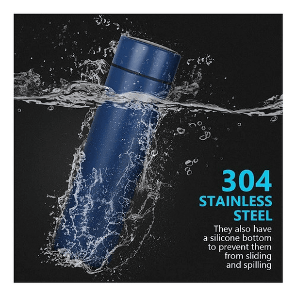 Termo Inteligente Azul Vaso Mug Termico Sensor Digital Tactil 500ml  3
