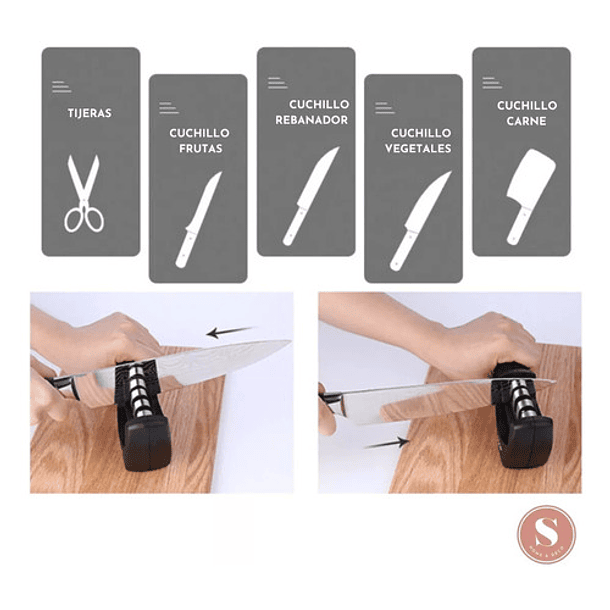 Afilador Manual Cuchillos Profesional 3 Tipos De Afilado 8