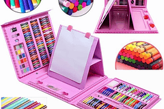 208 Piezas De Arte Para Niños Kit Set De Dibujo Portátil