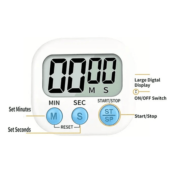Temporizador Cronómetro Digital Para Cocina 7