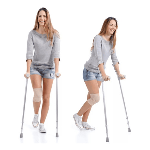 2 Bastón Muleta Canadiense Regulable En Altura Color Plateado 2