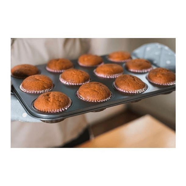 Molde 12 Muffins Cupcakes Placa Teflón Pettish Online Vc Col 3