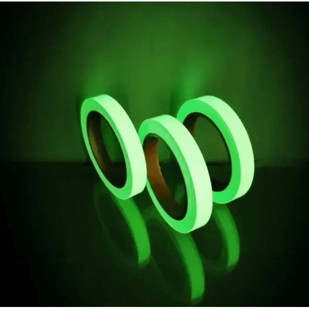 Cinta Adhesiva Luminosa Fluorescente Brilla En La Oscuridad 3