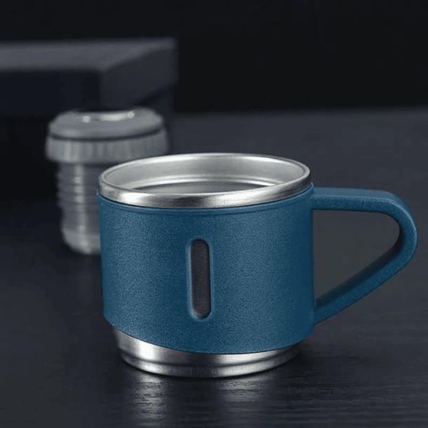 Set Termo Vaso Térmico Acero Inox 500ml + 3 Tazas Tapa X L 22