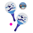 Set Paletas De Playa Madera Raqueta Paletas Playeras Mas Pelota Raquetas De Playa Verano Paletas Pickleball Madera Qatarshop Paletas De Madera Para Playa 2