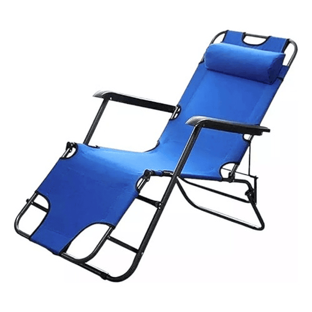 Silla Plegable Reposera Portatil Camping Color Negro/marron Color Gris 6