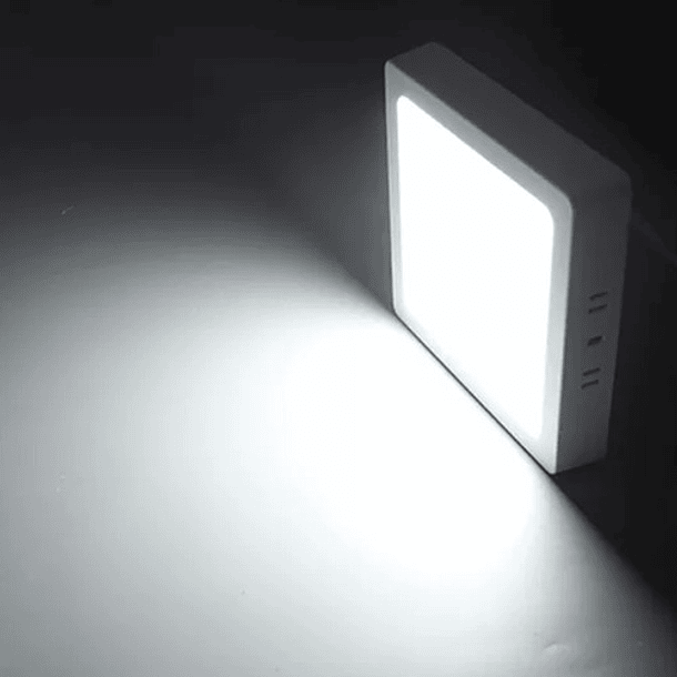 Foco Panel Led Plafon Sobrepuesto Cuadrado 24w Luz Cálida Color Blanco 5
