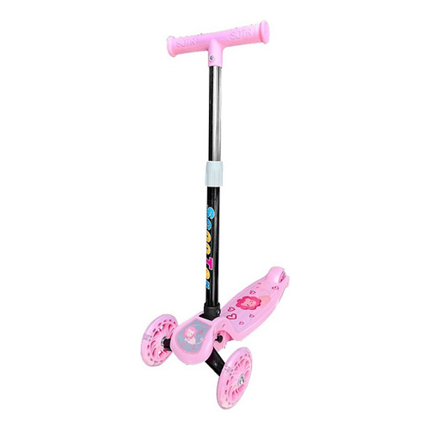 Scooter Monopatin Kids Plegable Ruedas Led Niñas Rosado 3
