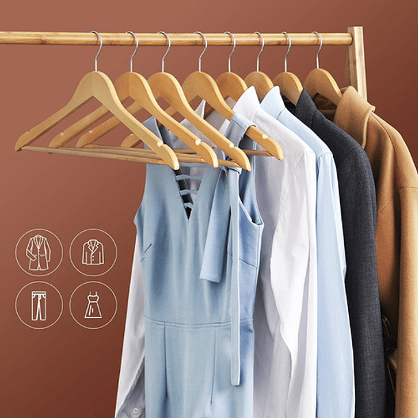 Laura Ashley Ganchos De Madera Para Ropa Pantalón 30 Piezas 3