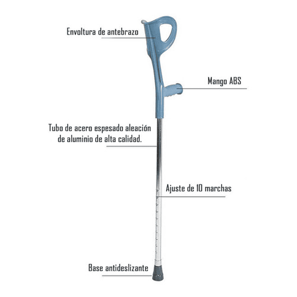 Baston Muleta Canadiense Ortopedico - Impowick Color Gris 8