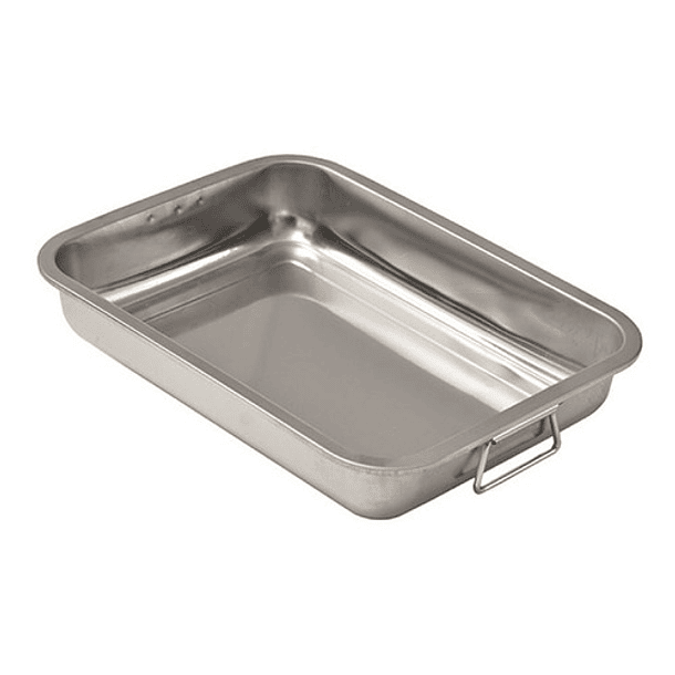 Bandeja Fuente Acero Inoxidable Con Asas Manillas 45x30 Cm 2