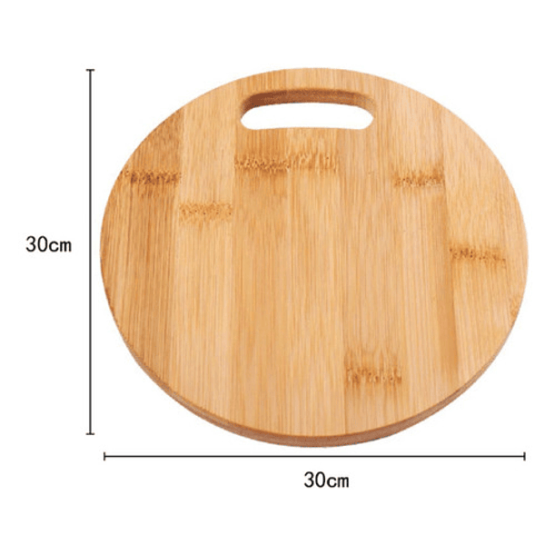 Tabla Para Picar Y Cortar De Madera Circular Enchapada 30cm Liso 3