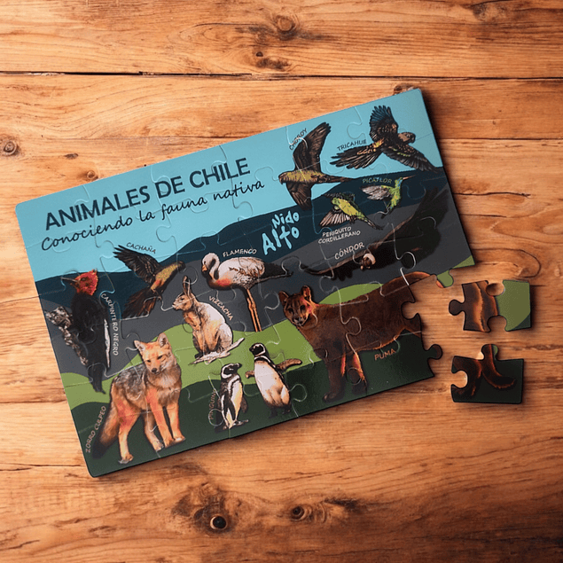 Puzzle Fauna de Chile para niños 36 piezas