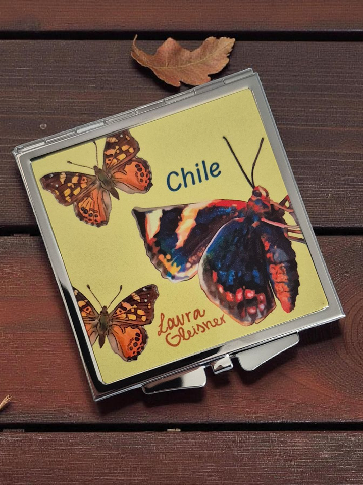Espejo de Bolsillo Mariposas de Chile 1
