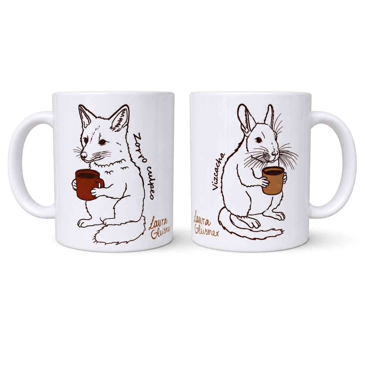 Pack 2 Tazones Fauna cafetera 325ml