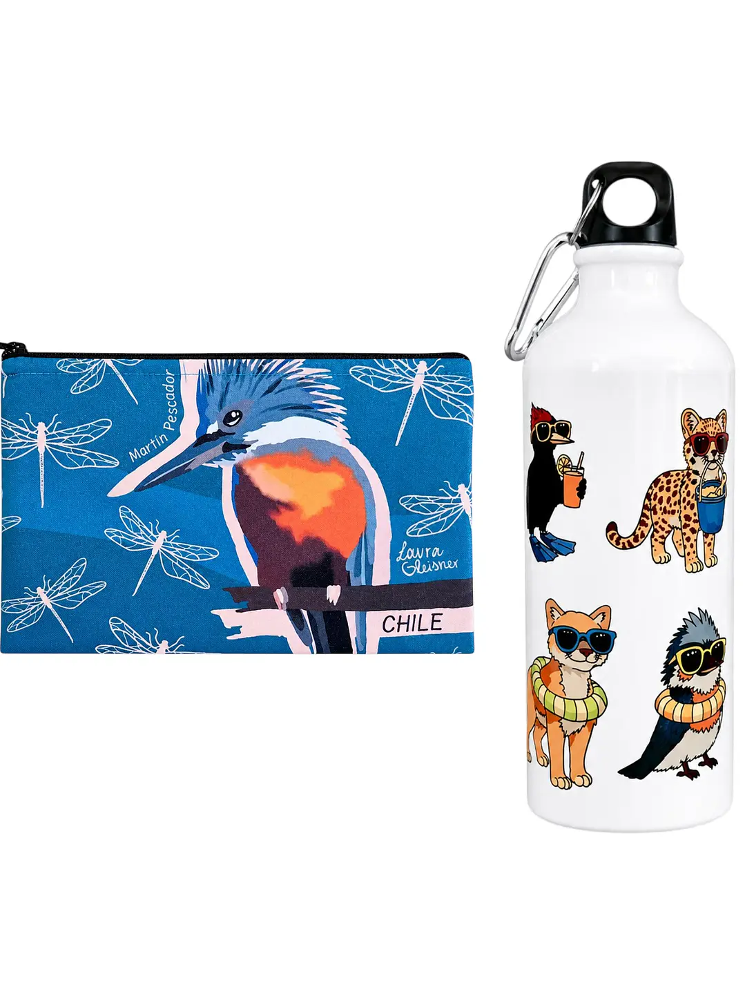 Pack Niños: Estuche Martín Pescador + Botella Animales Infantiles 600ml 1