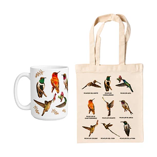 Pack Picaflores de Chile: Taza XL de Cerámica + Bolsa Totebag