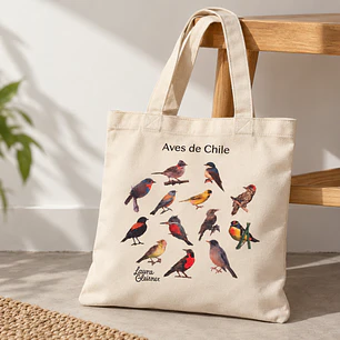 Bolsa Totebag Aves de Chile 
