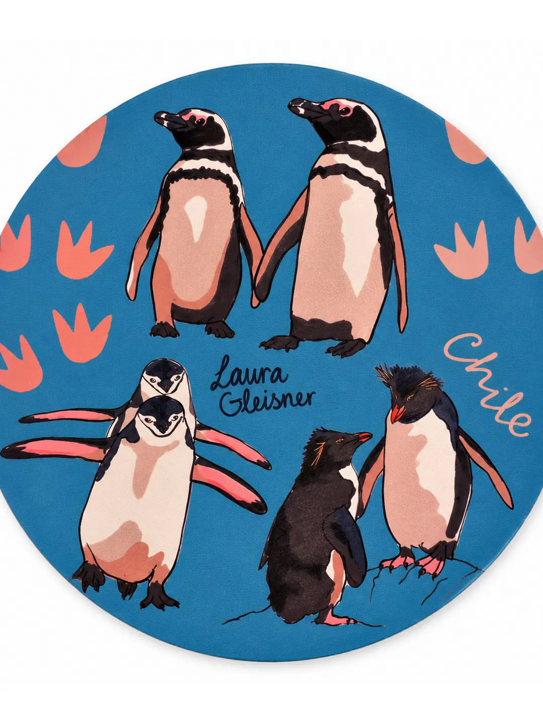 Mousepad de Pingüinos de Chile Redondo 1