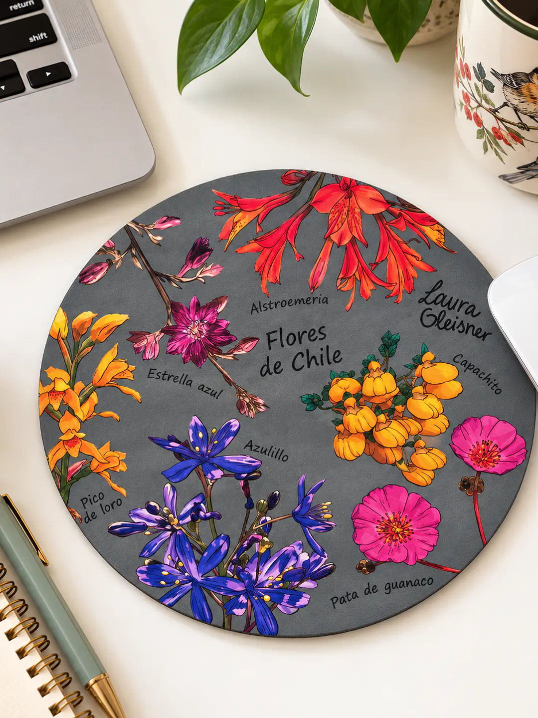 Mousepad Flores Nativas de Chile Redondo 2