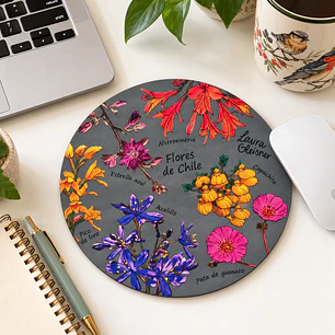 Mousepad Flores Nativas de Chile Redondo