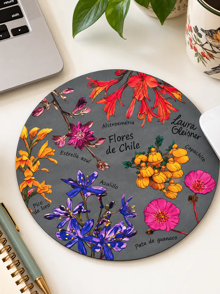 Mousepad Flores Nativas de Chile Redondo 2