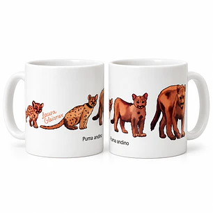 Pack 2 Tazones Cerámica: Puma en crecimiento