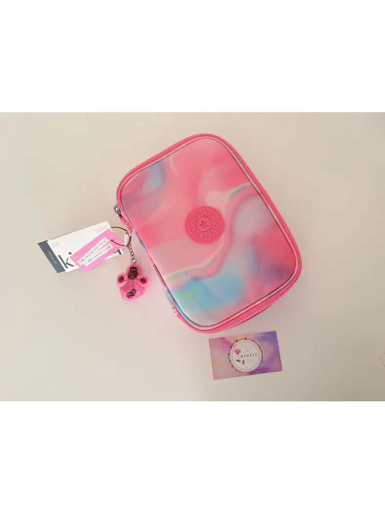 Kipling - Estuche 100 pens Tie Dye Pink 1