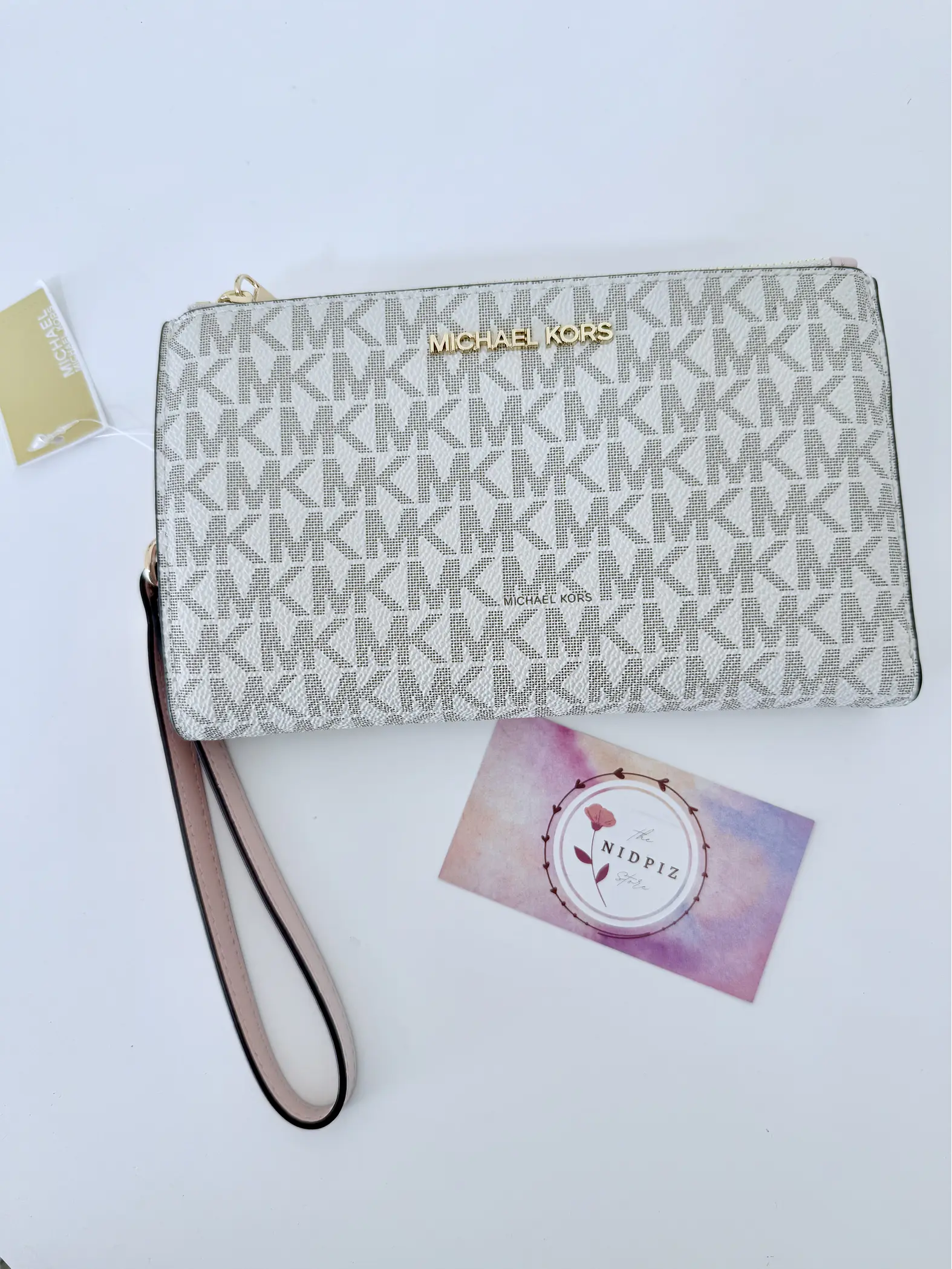 Michael Kors - Billetera Jet Set Travel para Smartphone (Vanilla/Pink) 1
