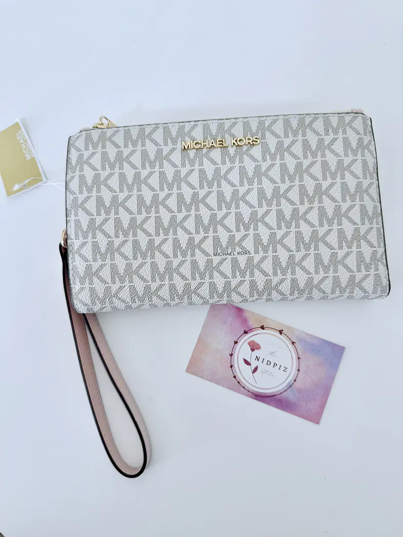 Michael Kors - Billetera Jet Set Travel para Smartphone (Vanilla/Pink) 1
