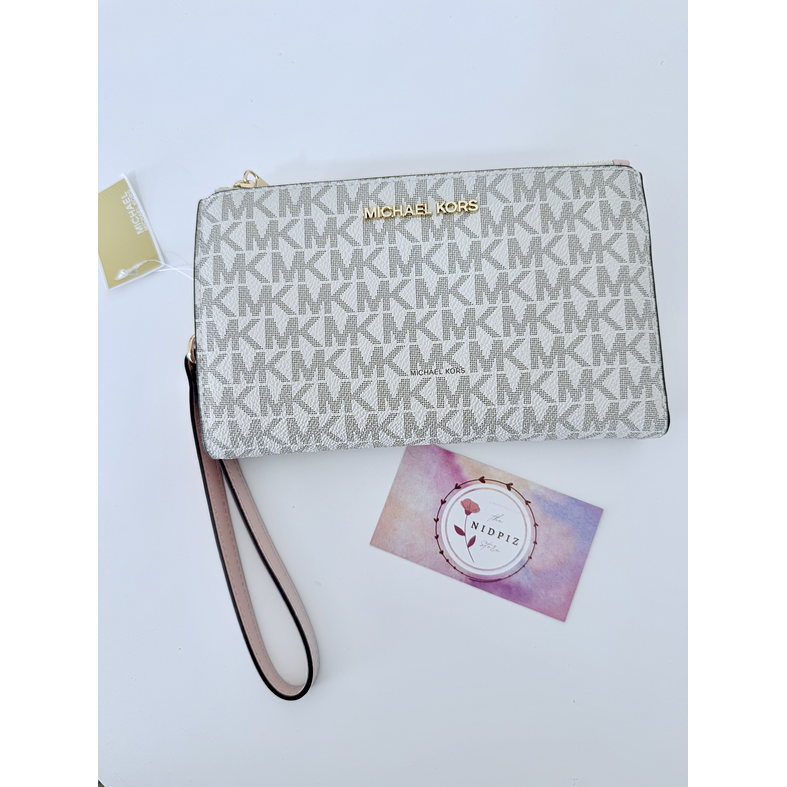 Michael Kors - Billetera Jet Set Travel para Smartphone (Vanilla/Pink) 1