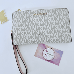 Michael Kors - Billetera Jet Set Travel para Smartphone (Vanilla/Pink)