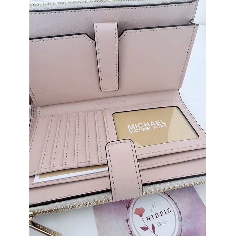 Michael Kors - Billetera Jet Set Travel para Smartphone (Vanilla/Pink) 4