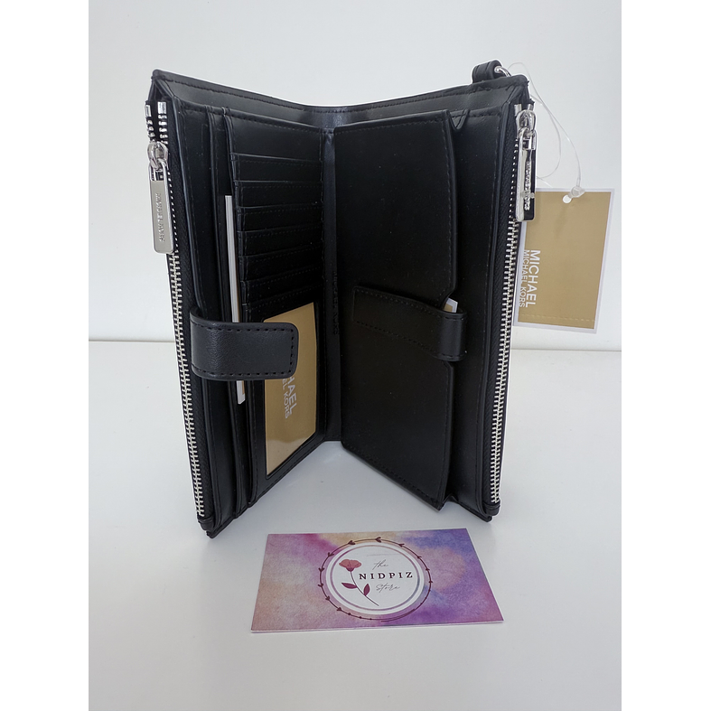 Michael Kors - Billetera Jet Set Travel para Smartphone (Black/Silver) 3