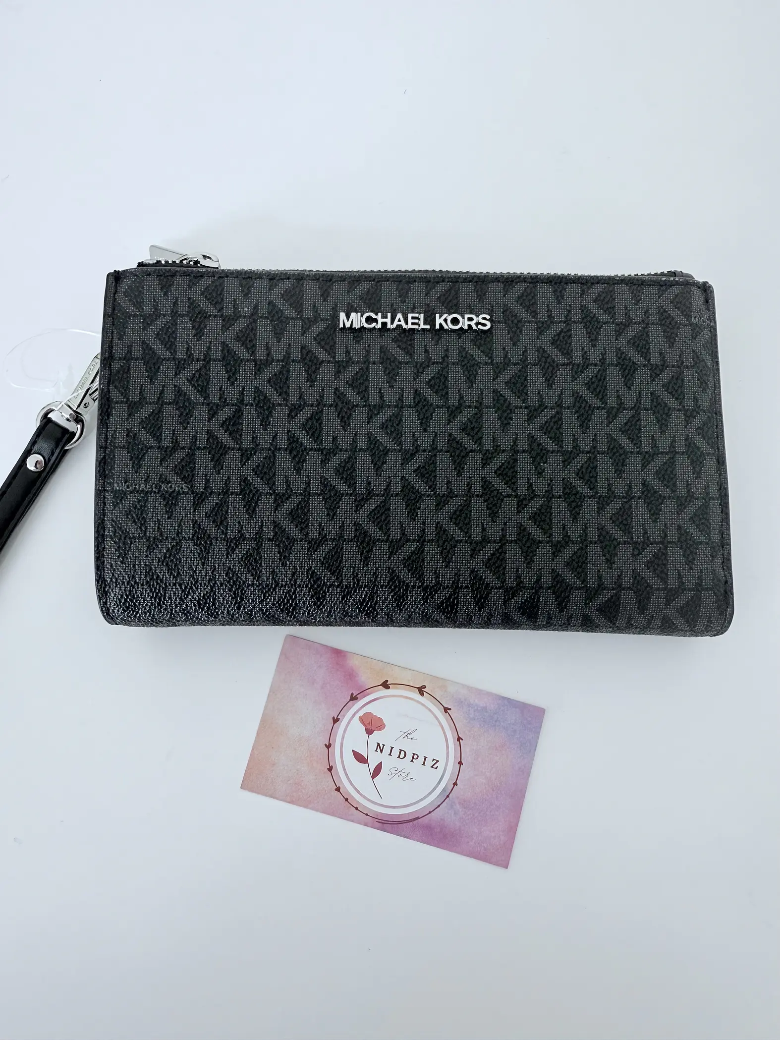 Michael Kors - Billetera Jet Set Travel para Smartphone (Black/Silver) 1