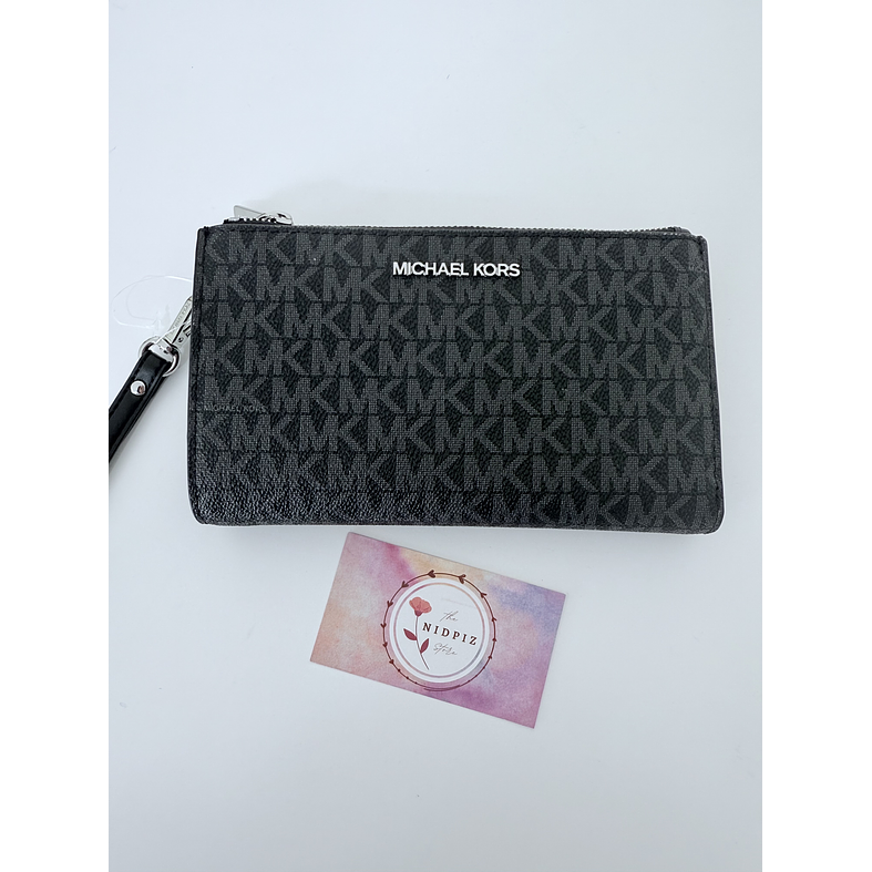 Michael Kors - Billetera Jet Set Travel para Smartphone (Black/Silver) 1