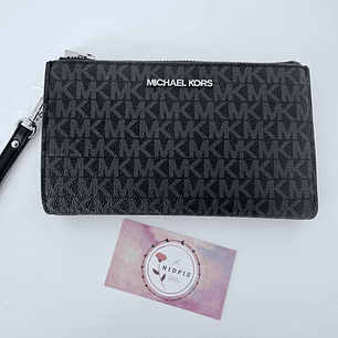 Michael Kors - Billetera Jet Set Travel para Smartphone (Black/Silver)