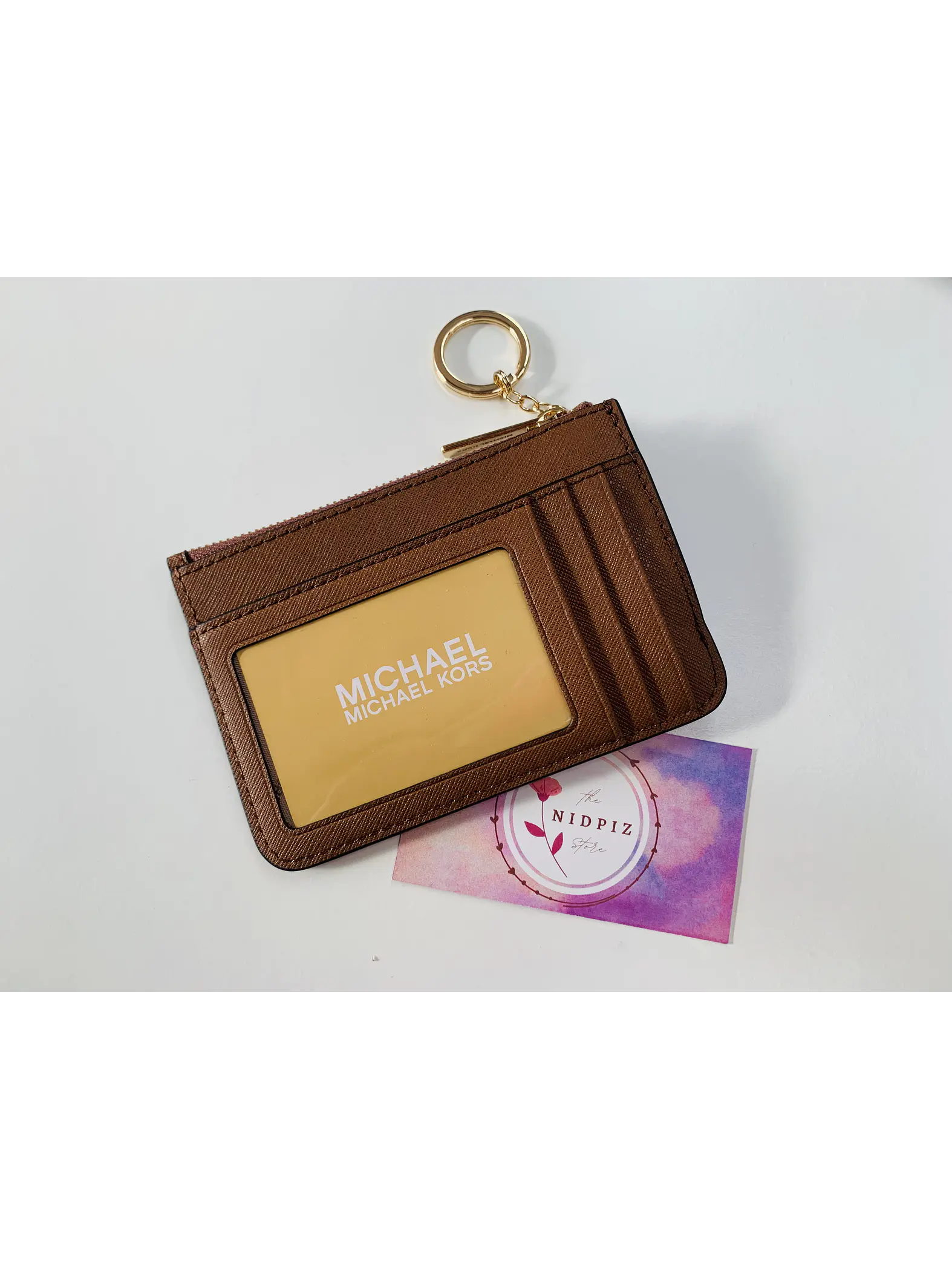 Michael Kors - Tarjetero monedero Brown logo (Coin purse) 2