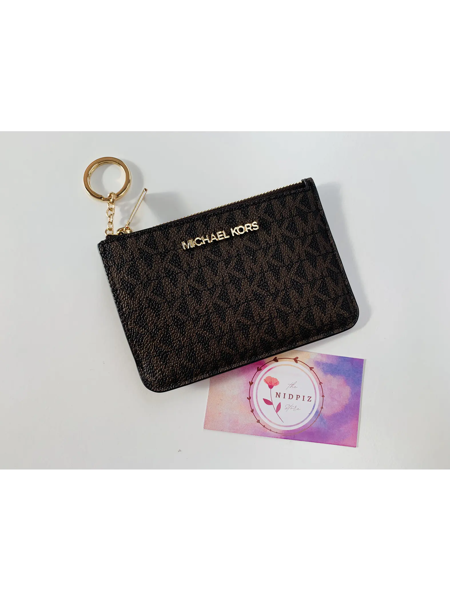 Michael Kors - Tarjetero monedero Brown logo (Coin purse) 1