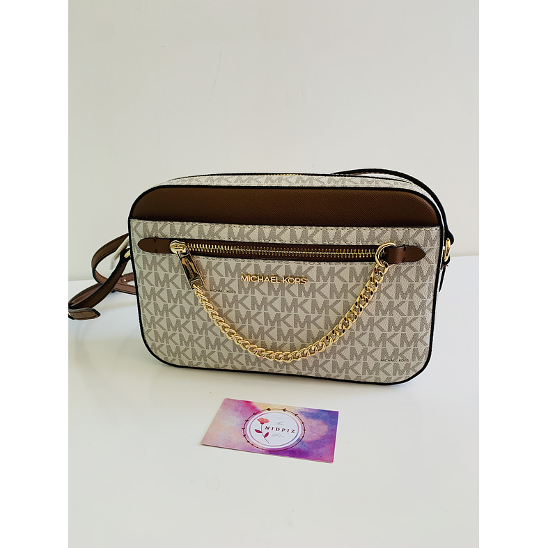 Michael Kors - Jet set travel crossbody (Vanilla-Brown) 2