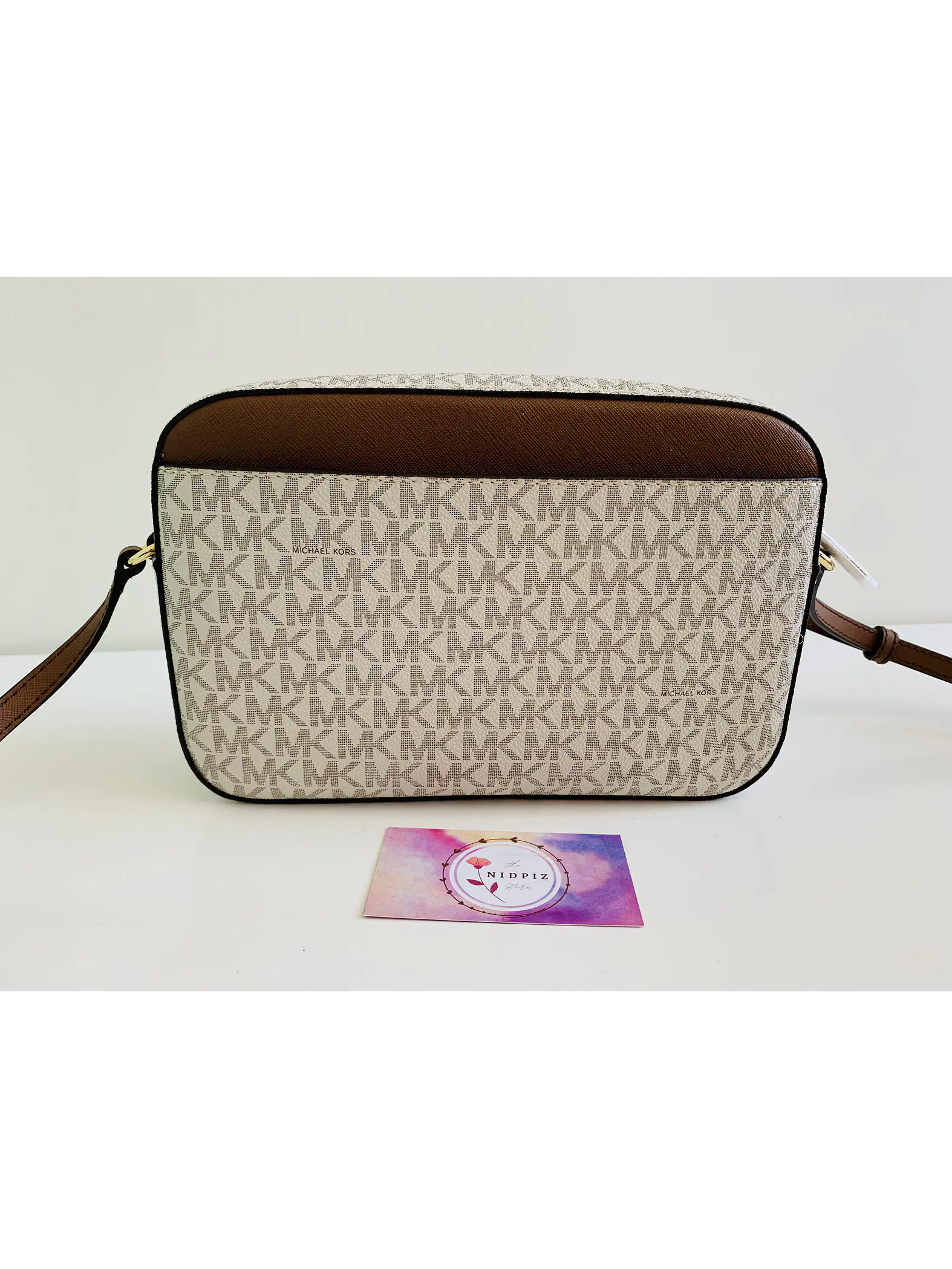 Michael Kors - Jet set travel crossbody (Vanilla-Brown) 3