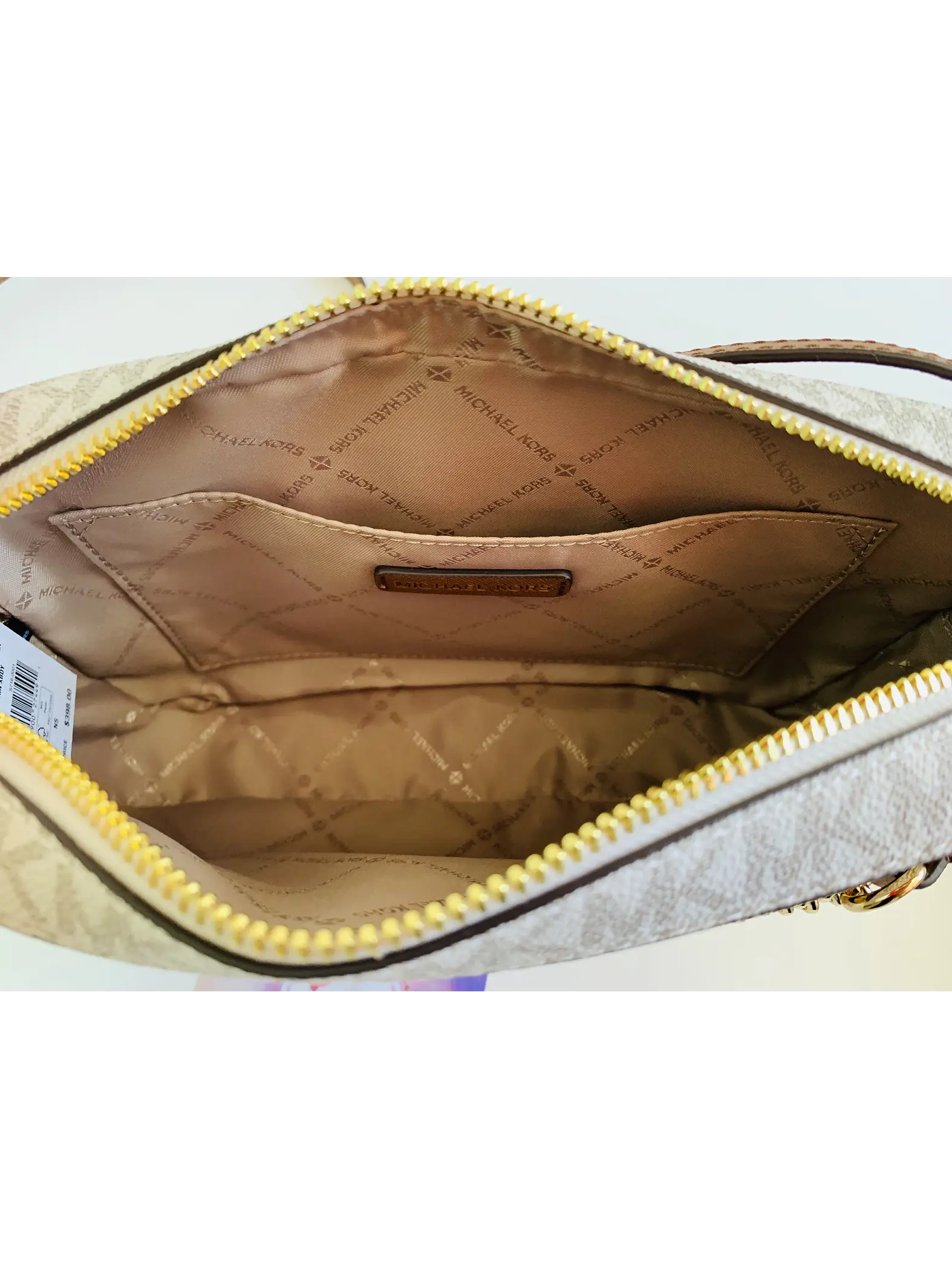 Michael Kors - Jet set travel crossbody (Vanilla-Brown) 4
