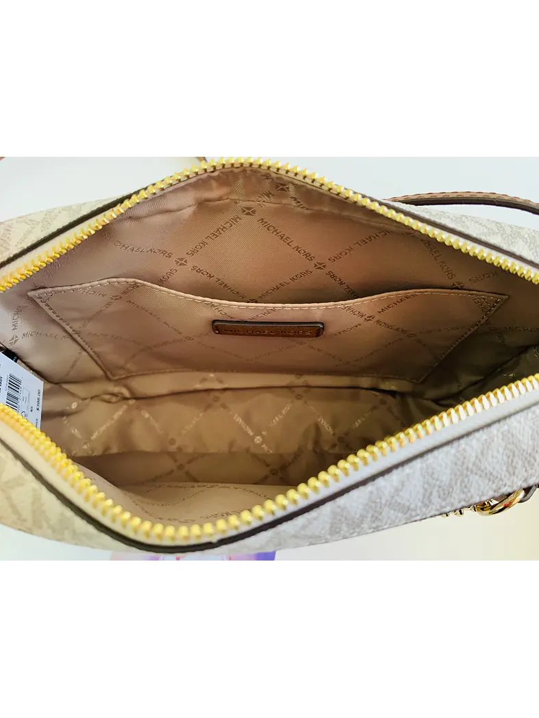 Michael Kors - Jet set travel crossbody (Vanilla-Brown) 4