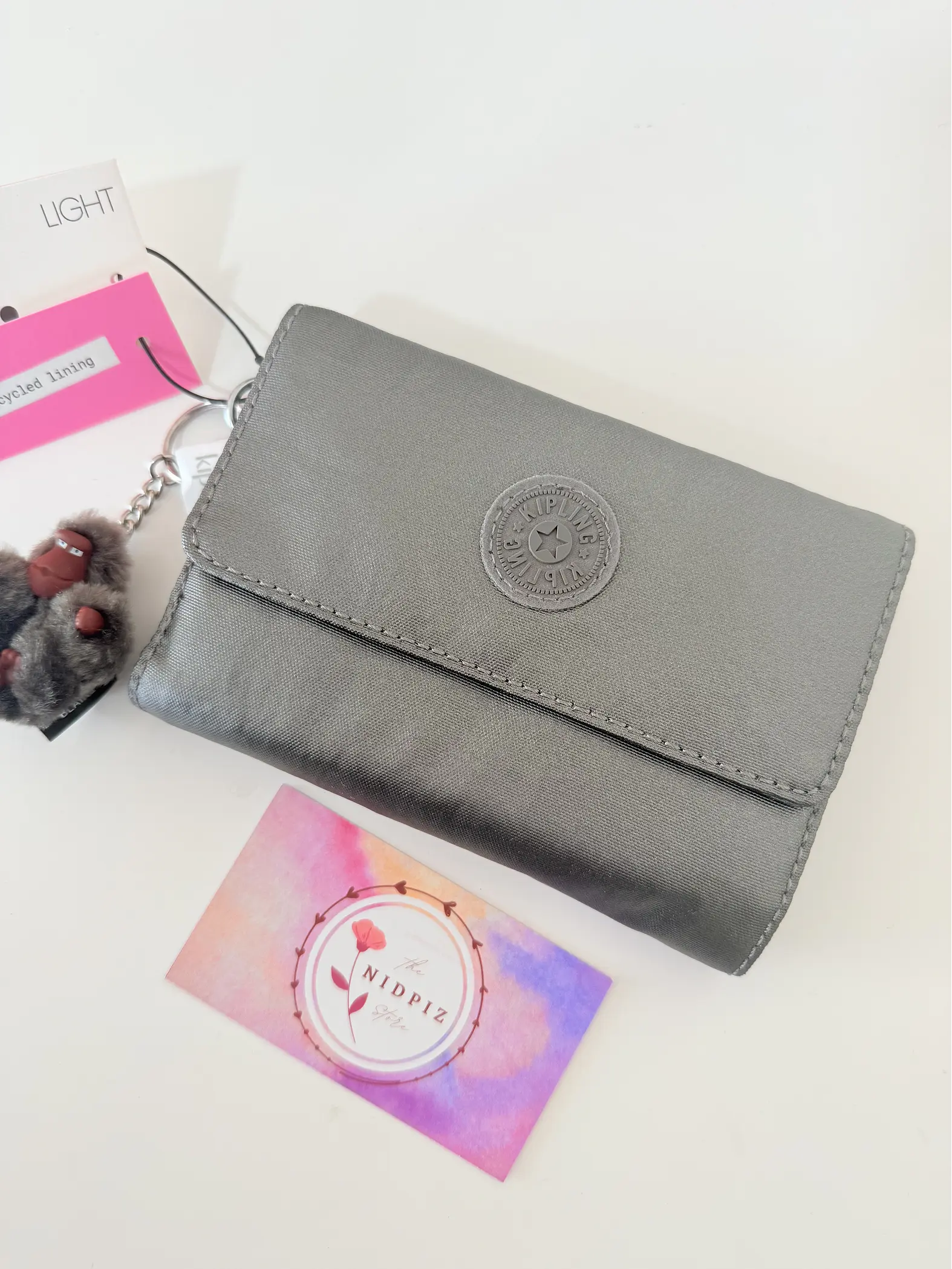 Kipling - Billetera Pixi Grey Metallic 1